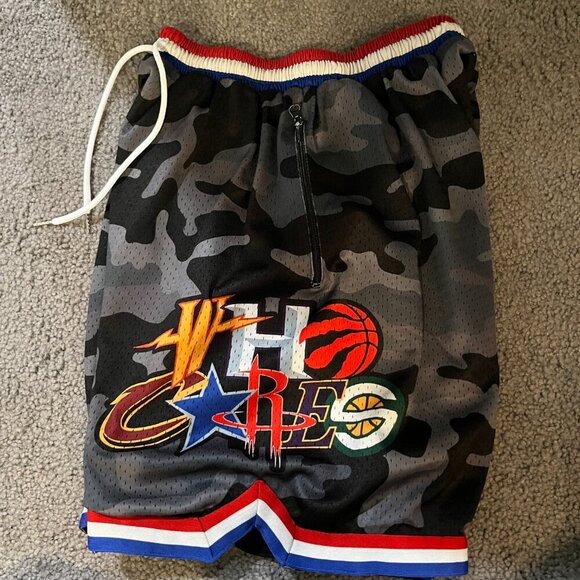 WHO CARES SUPPLY CO. NBA Remix Heavy Mesh Hoop Basketball Shorts Black Camo XL - Picture 6 of 10